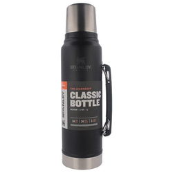 Stanley 1 Ltr The Legendary Classic Stainless Steel Vacuum Water Bottle, M. Black