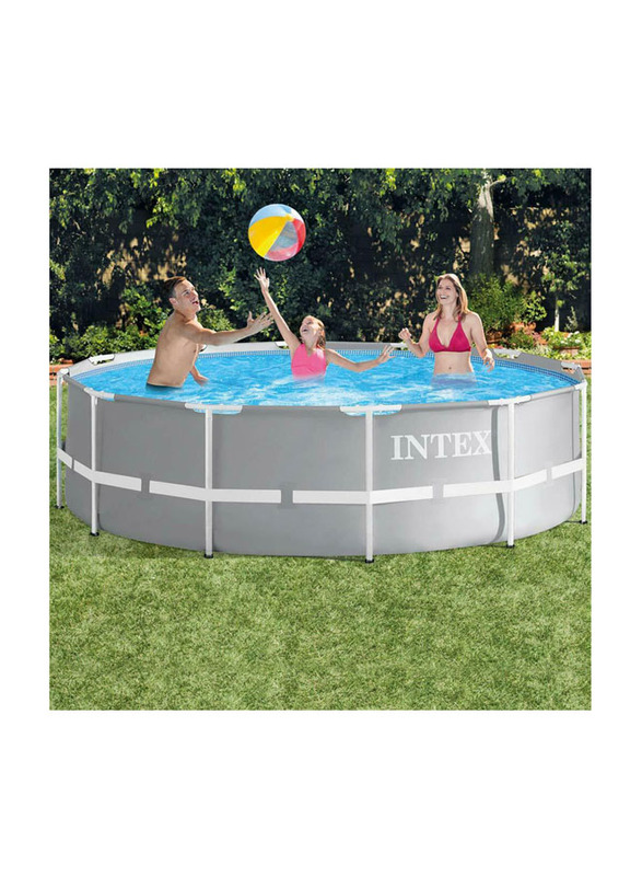 Intex Prism Frame Pool with Pump, Grey