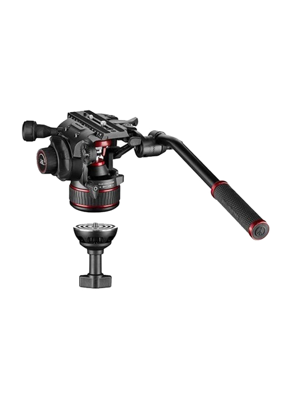 Manfrotto Nitrotech 608 Video Head with Aluminium Twin Leg Ground Spreader Tripod Kit, Black