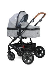 Lorelli Premium Lora Baby Stroller Set, Cool Grey Elephants