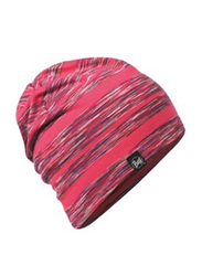 Buff Stripes Cotton Beanie Hat for Women, One Size, Wild Pink