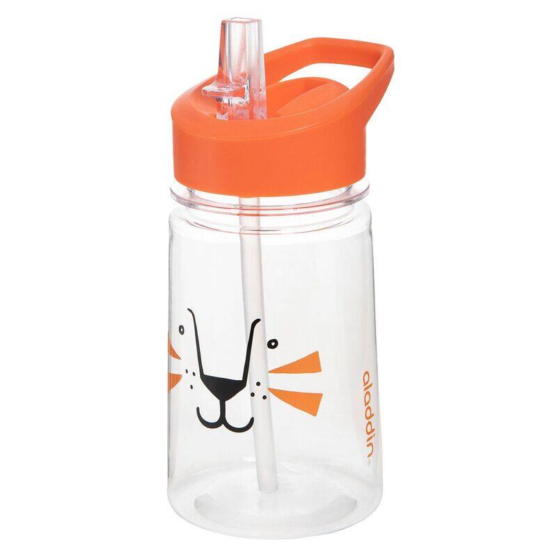 

Aladdin 430ml Tritan Lion Kids Flip & Sip Water Bottle Water Bottle, Clear
