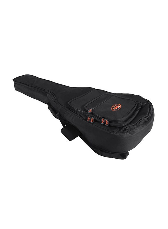 SKB Nylon Exterior Back Straps Acoustic Guitar Gig Bag, Black