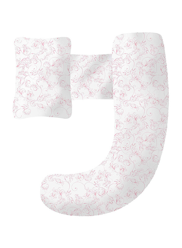 

Ryco Comfy Multi-Position Pregnancy Pillow, Pink/White