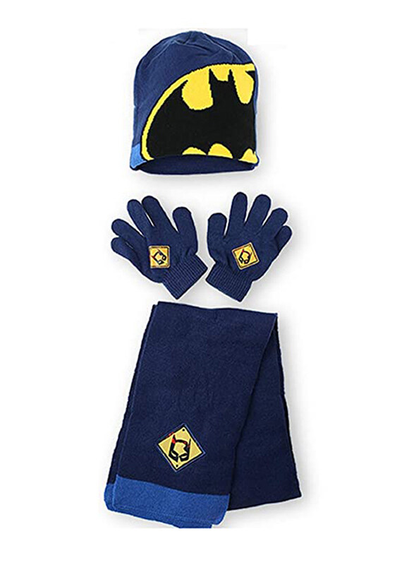 

Warner Bros Batman Hat, Gloves & Scarf Set, TRHA1345, 2-8 Years, Multicolor