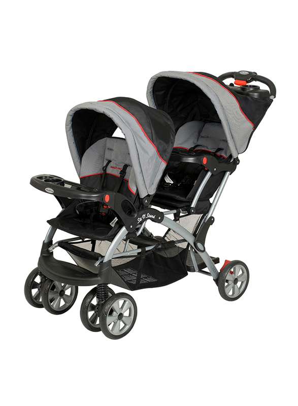 Baby Trend Sit N Stand Double Stroller, Black/Grey