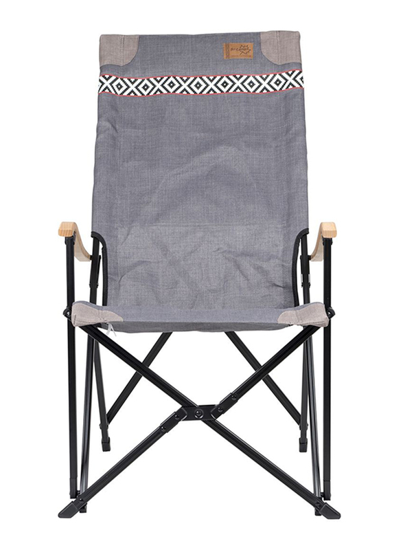 Bo-Camp Wooden Armrest Camp Chair, Grey/Black