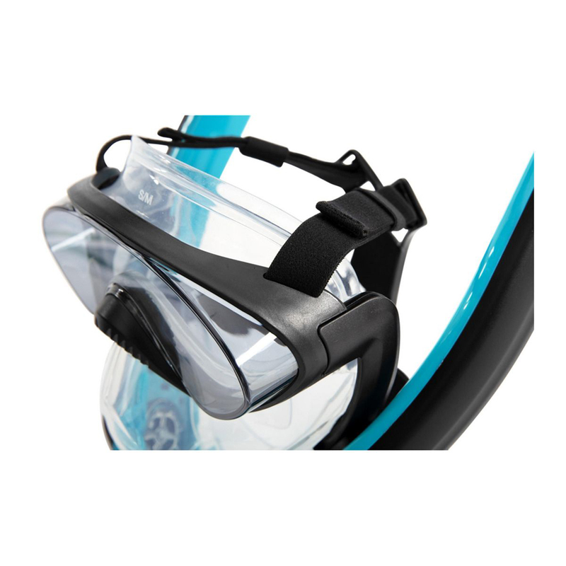 Bestway Hydro Pro Flowtech Full Face Snorkeling Mask, Small/Medium, Blue/Black