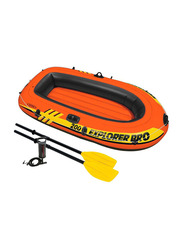 Intex Explorer 200 Boat Inflatable Rafts Set, Orange/Black