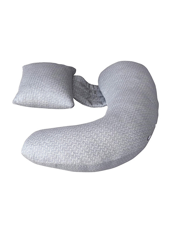 

Moon Multi-Position Full Body Pregnancy Pillow with Removable Cover, Grey