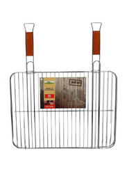 Paradiso BQ Grill with 2 Wooden Handle, Silver
