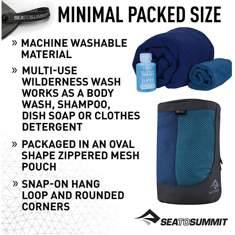 Sea to Summit S2S Tek Towel Wash Kit, Large, Blue