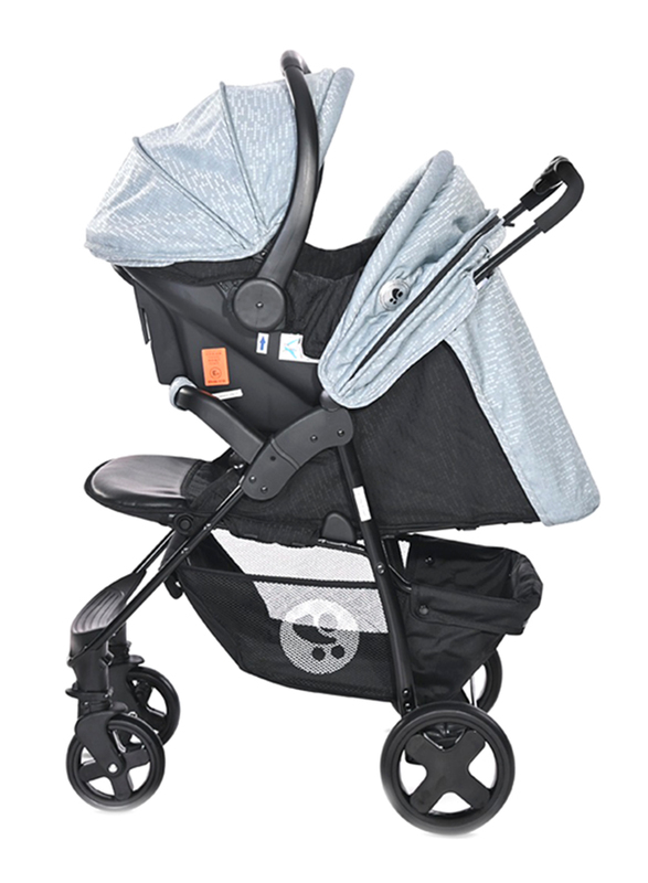 Lorelli Classic Daisy Basic Baby Stroller Set, Black/Silver Blue