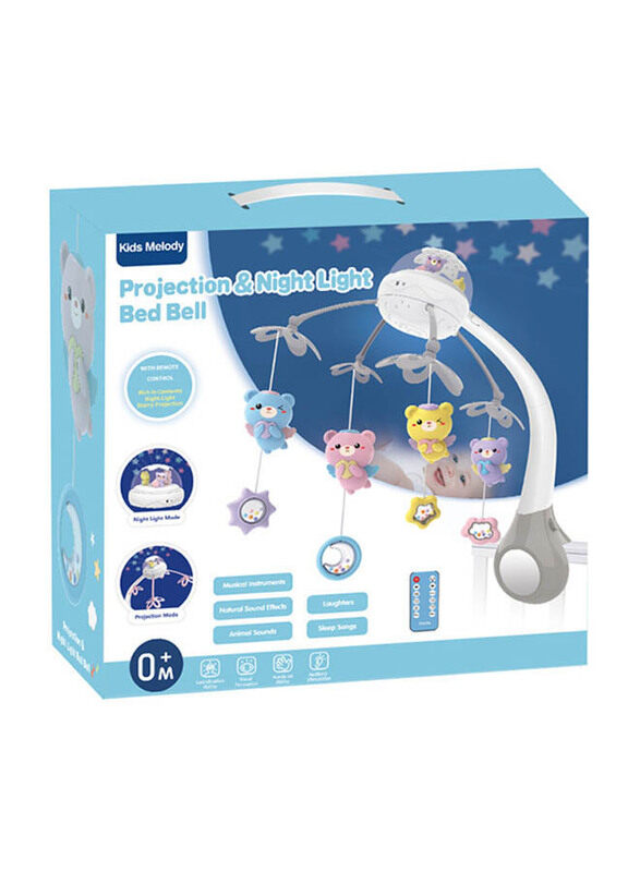 

Kids Melody Projection Night Light Baby Bed Bell, USB Rechargeable with Upgrade Large Holder, Gray