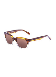Ocean Glasses San Clemente Polarized Full-Rim Square Light Brown & White Frame Sunglasses Unisex, Brown Lens