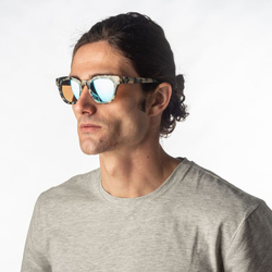 Ocean Glasses Polarized Full Rim Cat Eye San Clemente Demy Black and White Down Frame Sunglasses Unisex, Smoke Lens