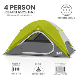 4 person instant dome tent 9' x 7'