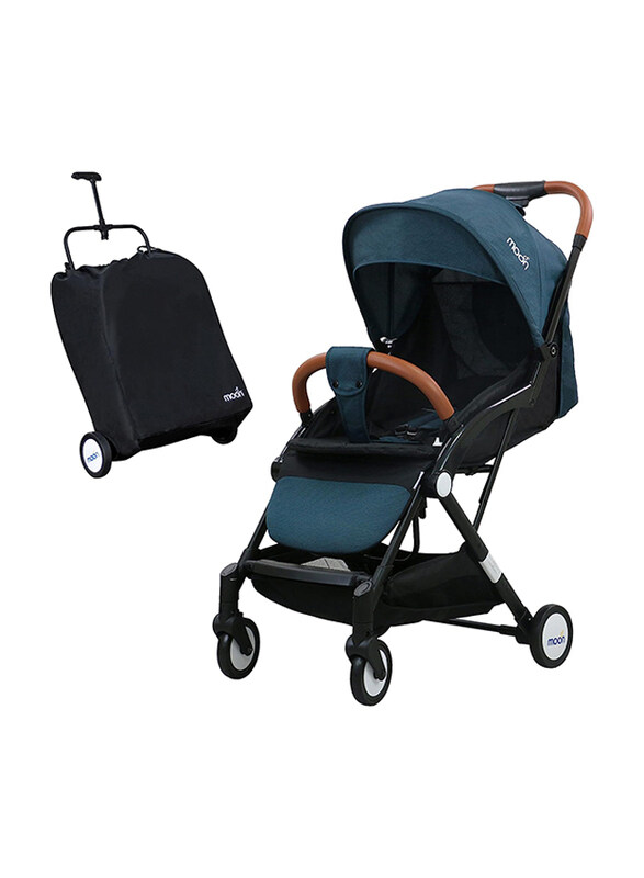 

Moon Ritzi Cabin Stroller, Black/Blue Dots