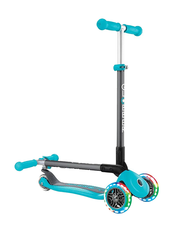 Globber Primo Foldable Lights Scooter, Teal