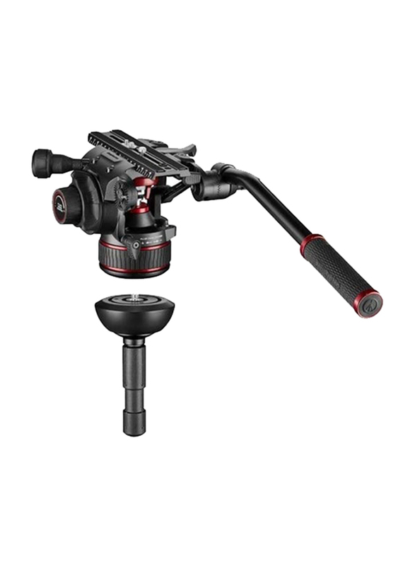 Manfrotto Nitrotech 612 Video Head with Aluminium Twin Leg Ground Spreader Tripod Kit, MVK612TWINGA, Black