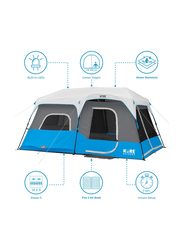 Kore Outdoor Lighted Instant Cabin Tent, 9 Person, Grey/Blue