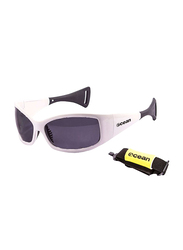Ocean Glasses Polarized Full Rim Sport Mentawai Sunglasses Unisex, Shiny White, 66/10/135