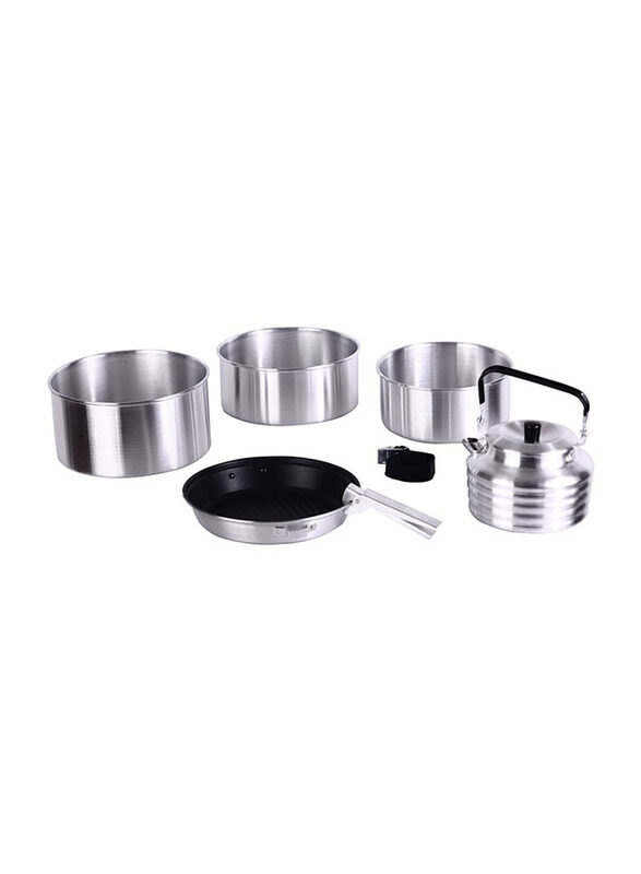 

King Camp 6-Piece Camper IIII Aluminum Camping Cookware Set, Silver