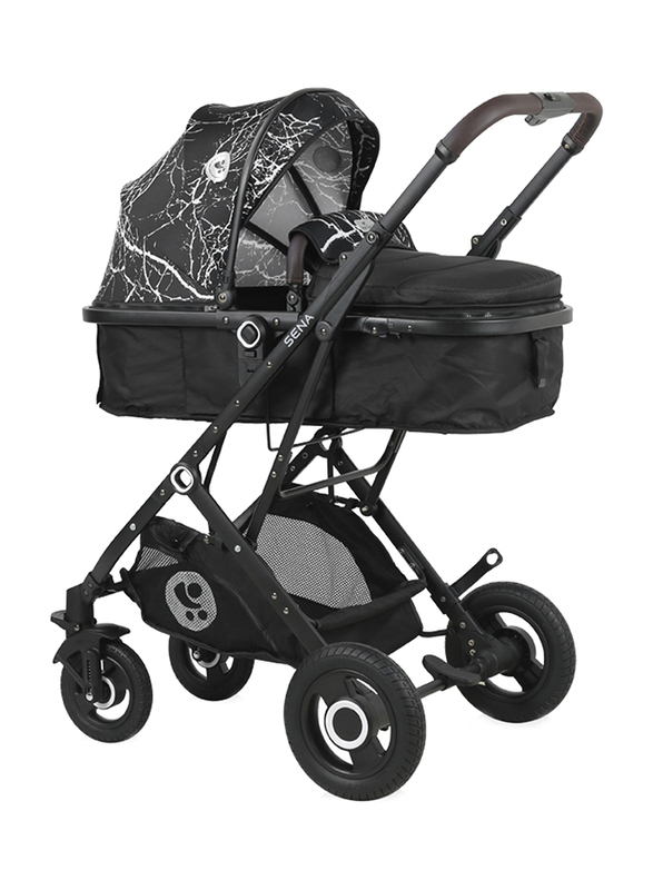 Lorelli Classic Sena Baby Stroller Set, Black Marble