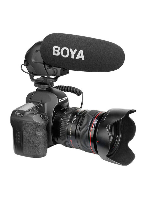 Boya On-Camera Super Cardioid Shotgun Microphone for DSLR, BY-BM3030, Black