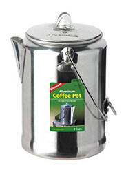 Coghlans Aluminum Coffee Pot, 15.24 x 14.73 x 20.82cm, 9-Cup, Silver