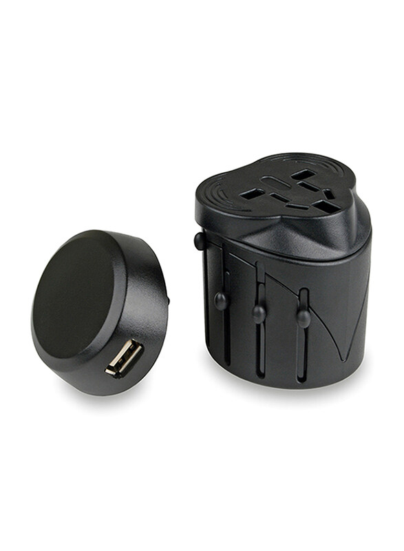 

Life Venture Universal Travel Adaptor with Usb, Black