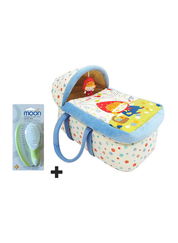 

Moon Moses Basket + Infant Brush Comb Set, Pink