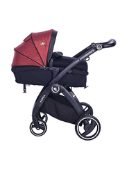 Lorelli Premium Adria Baby Stroller, Black/Red