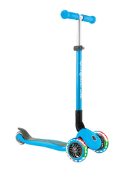 Globber Primo Foldable Lights Scooter, Light Blue