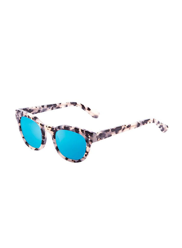 Ocean Glasses Polarized Full Rim Cat Eye San Clemente Demy Black and White Down Frame Sunglasses Unisex, Smoke Lens