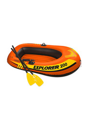 Intex Explorer 200 Boat Inflatable Rafts Set, Orange/Black