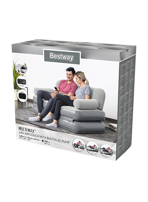 Bestway 3-In-1 Multi Max Air Couch, Grey