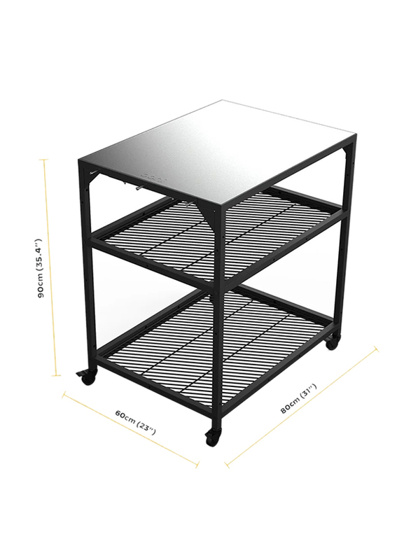 Ooni UK Modular Table, Medium, Silver/Black
