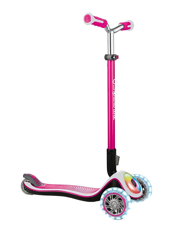 Globber Elite Prime Lights Scooter, Dark Pink