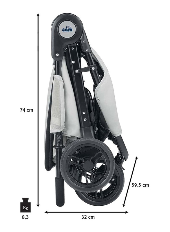 Cam Passeggino Met Stroller, Grey/Black