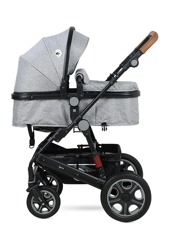 Lorelli Premium Lora Baby Stroller Set, Cool Grey Elephants