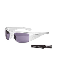 Ocean Glasses Guadelope Polarized Full-Rim Sport Shiny White Frame Sunglasses Unisex, Smoke Lens