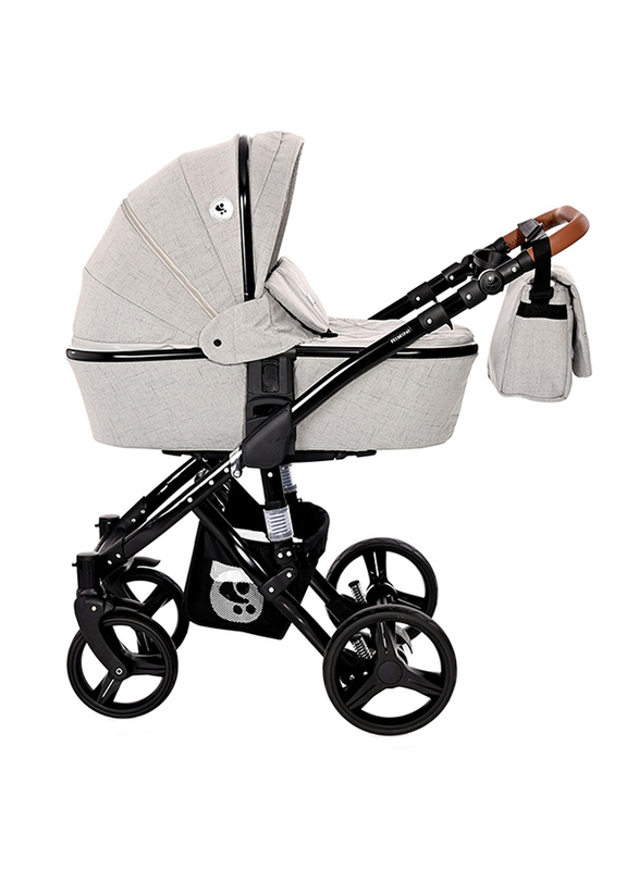 Lorelli Classic Rimini Baby Stroller with Mama Bag, Steel Grey
