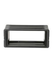 SBK 10.5 Inch Deep 4U Shallow Roto Rack Case with Steel Rails, Black