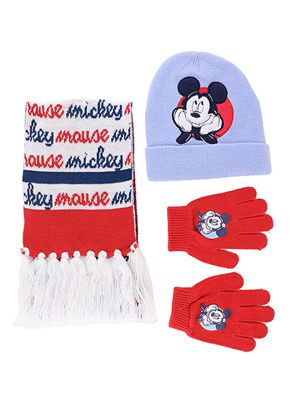 

Disney Mickey Hat, Gloves & Scarf Set, TRHA1365, 6-24 Months, Multicolor
