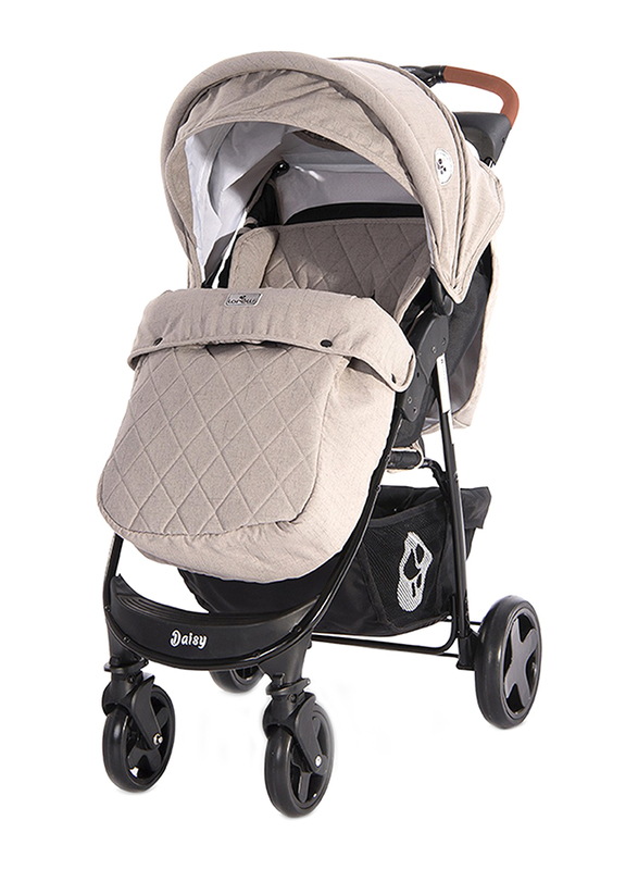 Lorelli Classic Daisy + Footcover Baby Stroller, String Beige/Black