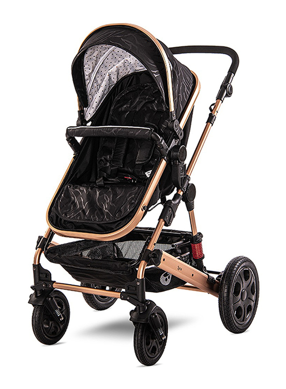 Lorelli Premium Lora Baby Stroller with Mama Bag, Luxe Black