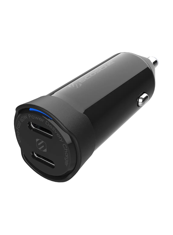 

Scosche Powervolt 60W Dual USB Type-C Port Car Charger, Black