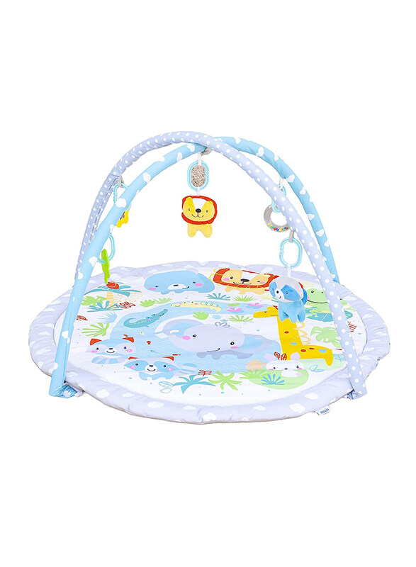 

Moon Perky Baby Playmat and Activity Gym for Newborn Baby & Infant 5 Hanging Sensory Jungle Toys, 0+ Months, Multicolour