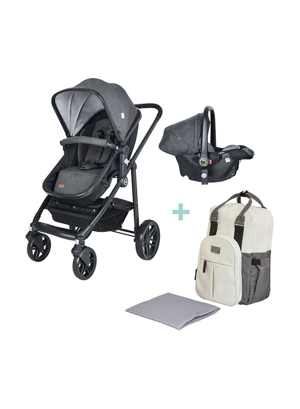 

Moon Tres 3 In 1 Travel System with Luca Diaper Backpack, Multicolour